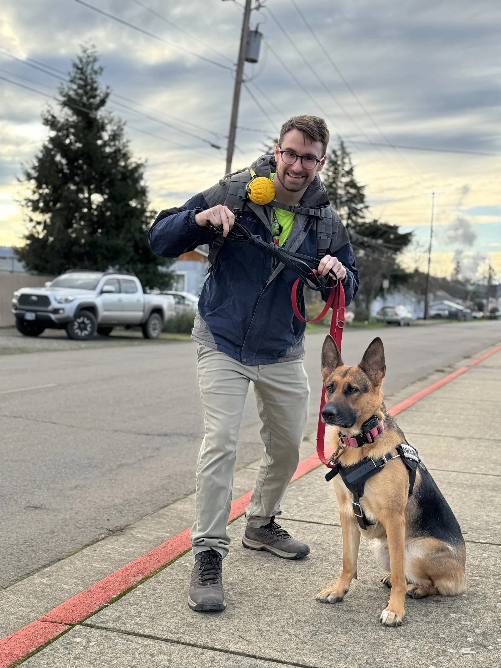 Mitchell Kilkenny with Nala