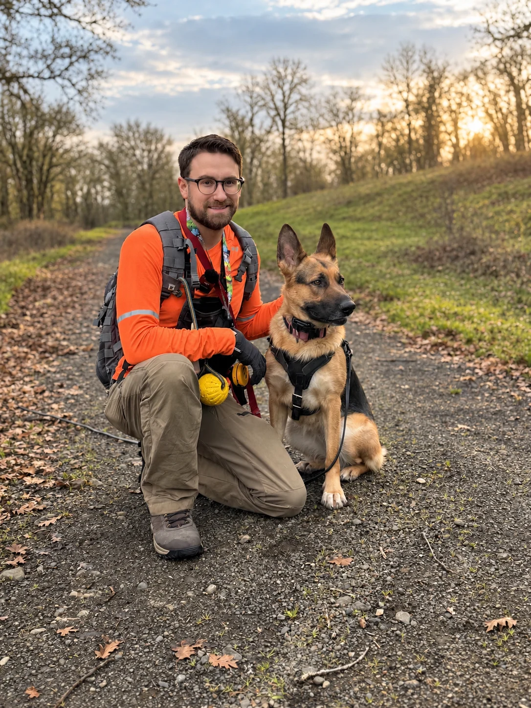 Mitchell Kilkenny with Nala
